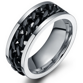 Ehering Titan Schwarz Silber