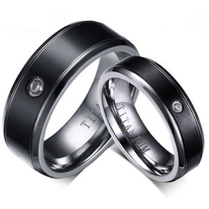 Ehering Titan Schwarz Zirkonia
