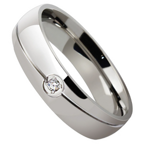 Ehering Titan mit Zirkonia