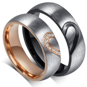 Ehering Titan mit Zirkonia 